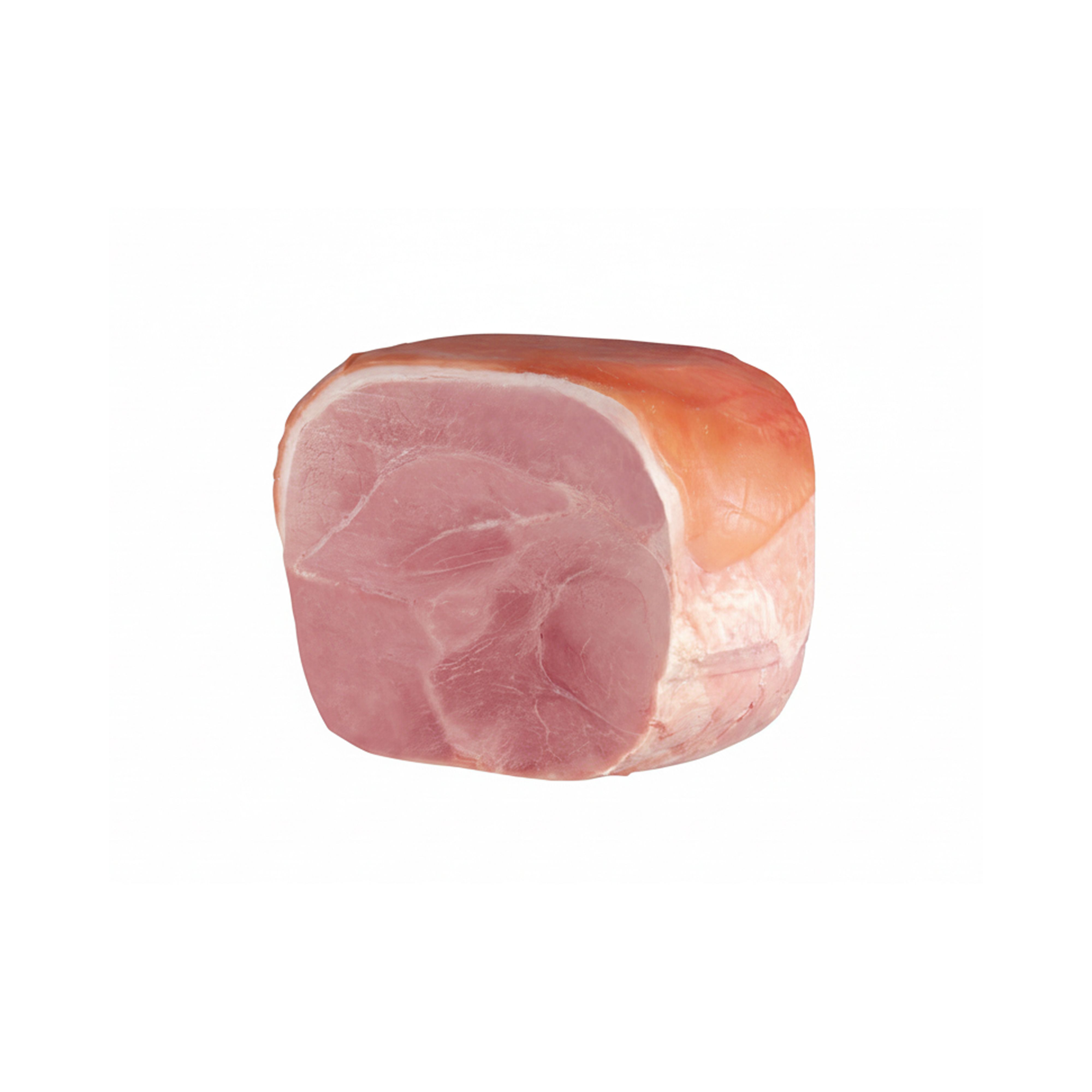 Imported Italian cooked ham from Villani. Made from selected pork legs and seasoned with aromatic herbs and berries, with a delicate flavour and a distinctive aftertaste of rosemary.