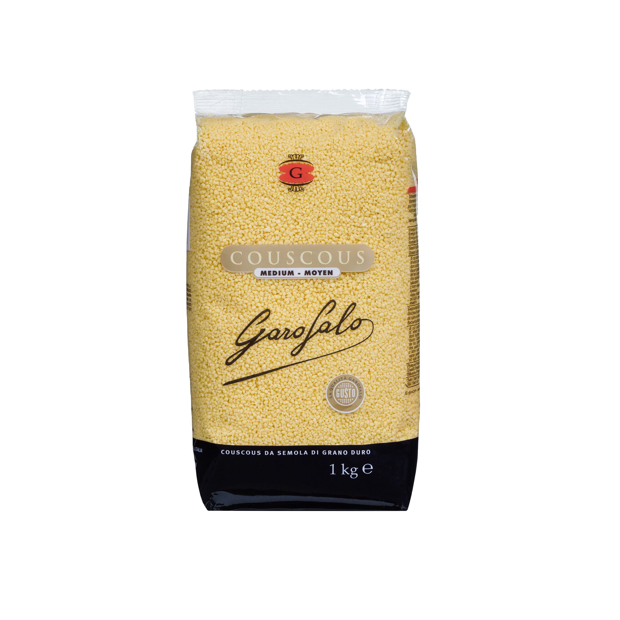 Premium Italian couscous from Gragnano. A quick-rehydrating, versatile grain ideal for light first courses, meat-based dishes, and vegetable preparations in both retail and professional kitchens.