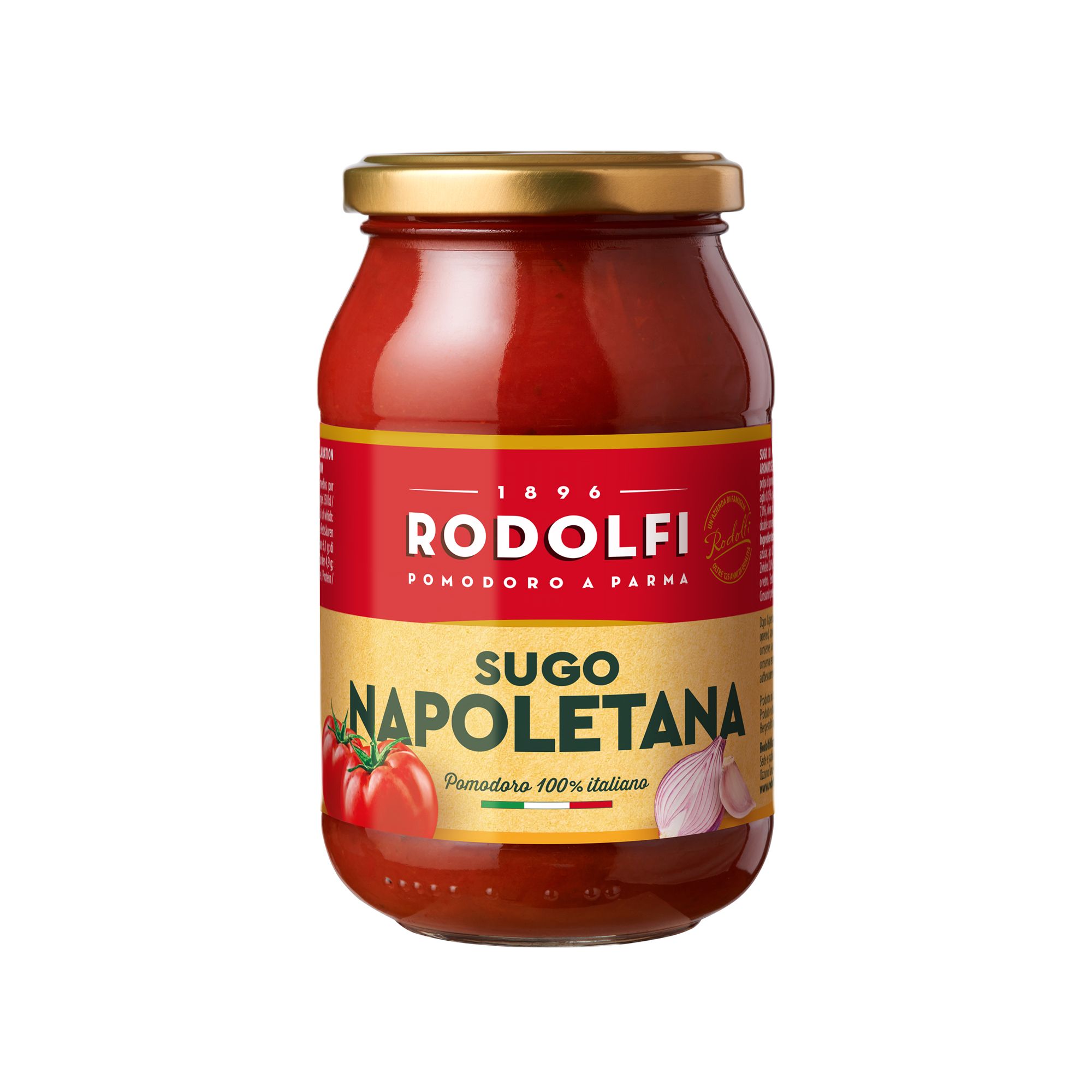 Italian Napoletana sauce from Rodolfi. A simple, aromatic tomato sauce from Parma made with diced tomato, fried onion, garlic and herbs