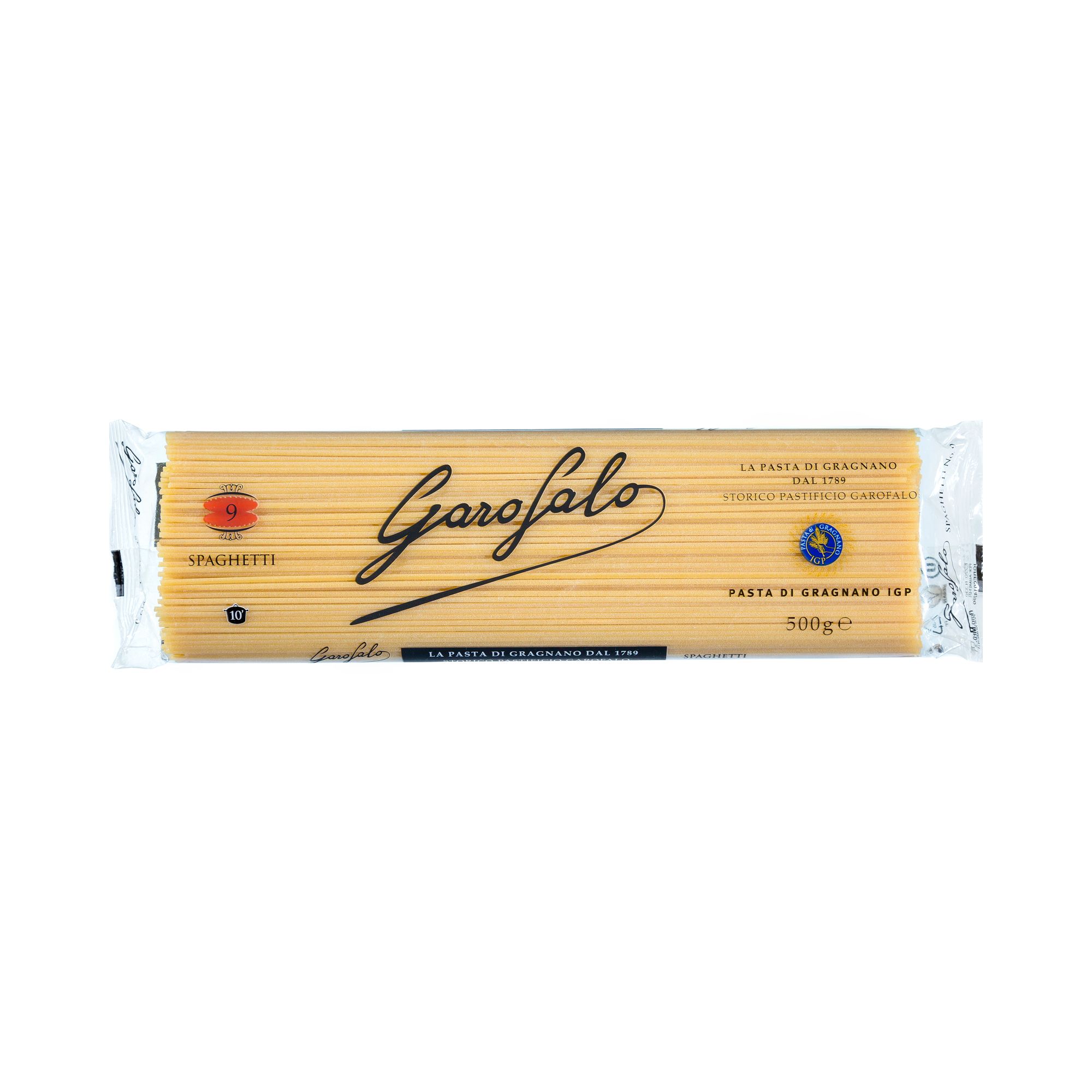 Premium Italian spaghetti from Gragnano. Bronze-die cut and IGP certified, with a rough surface that grips sauces across an endless range of classic and contemporary preparations.