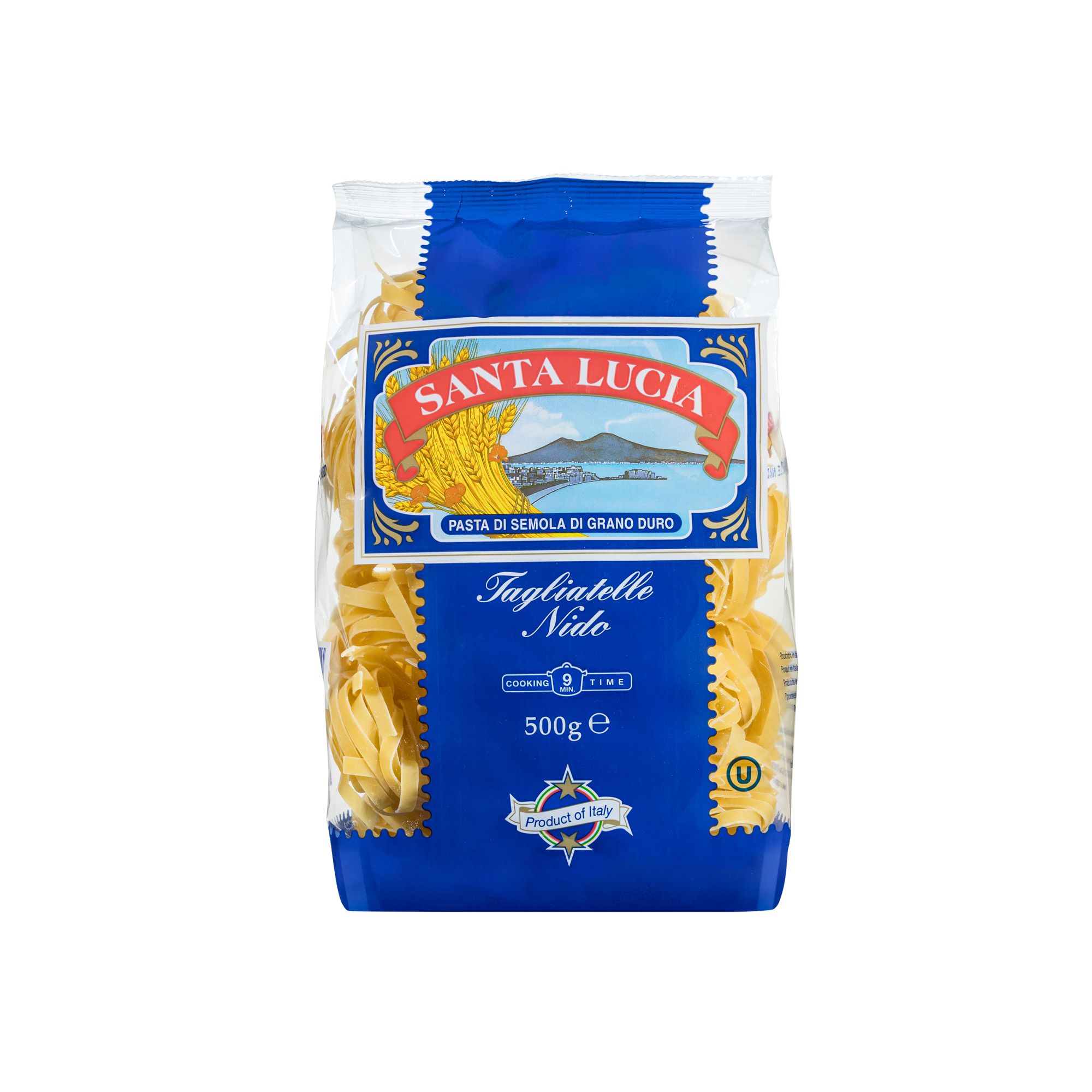 Italian tagliatelle from Santa Lucia. A classic flat ribbon pasta well suited to meat ragùs, butter-based sauces, and rich slow-cooked preparations.