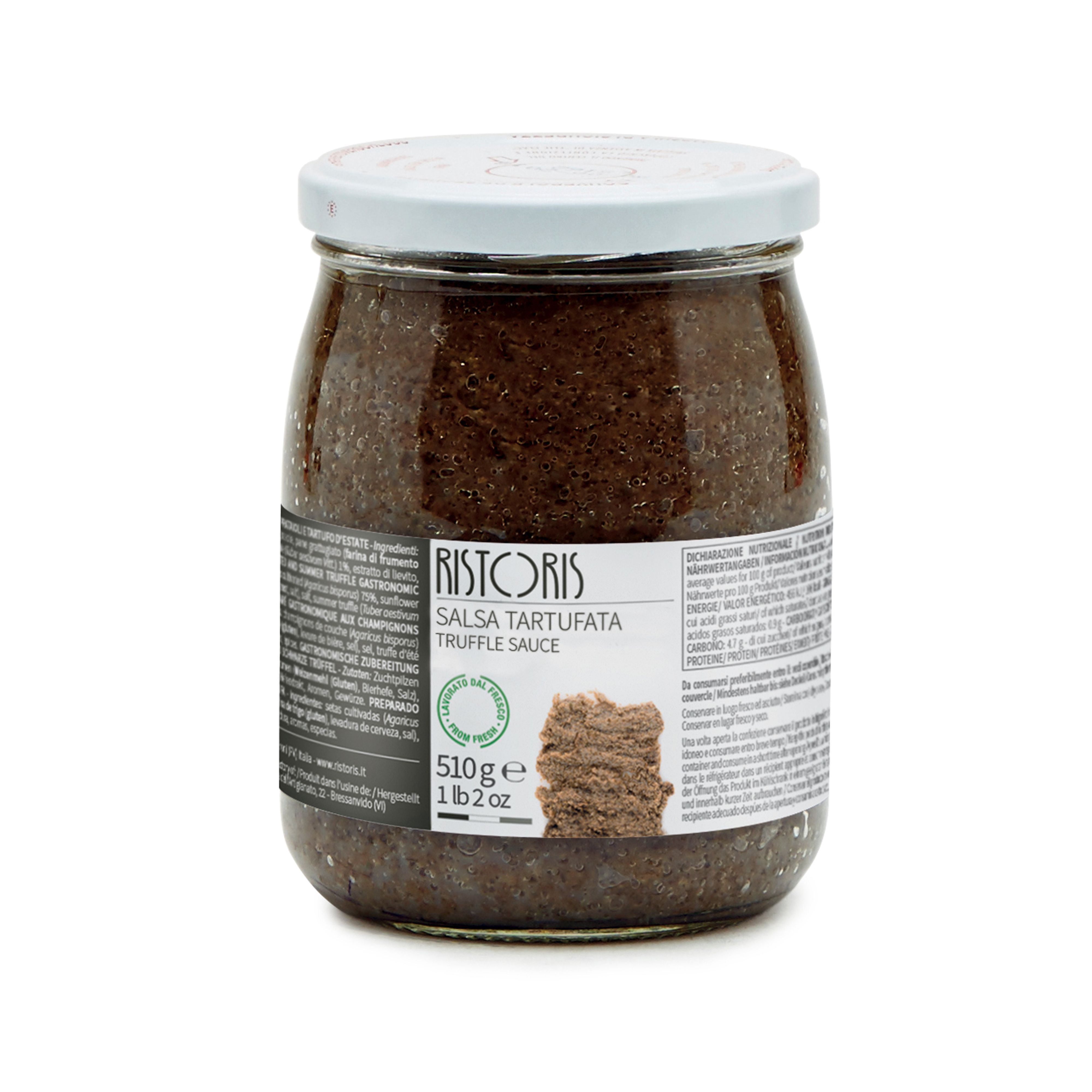 A mushroom-based truffle-flavoured sauce made from cultivated champignon mushrooms with summer truffle.